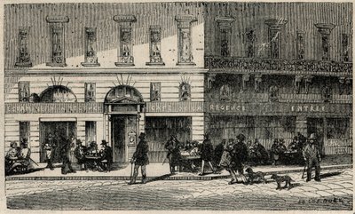 Cafe de la Regence na Place du Palais-Royal w Paryżu w XIX wieku - Grawerowanie w „Tableau-de-Paris” Edmonda Texiera 1852 autorstwa French School