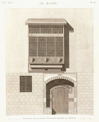 Kair: elewacja domu Ibrahima Kikheyda el Sennary autorstwa French School