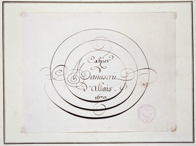 Kaligrafia: fragment rękopisu z 1670 r. autorstwa Jeana Baptiste Alais de Beaulieu fils, „” Notatnik rękopisu Alais autorstwa French School
