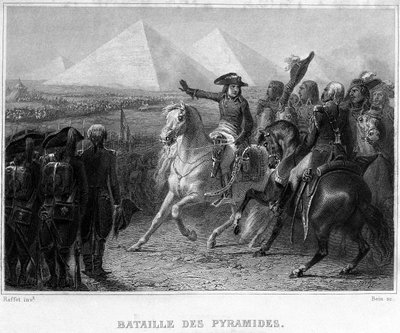 Kampania (wyprawa) Egiptu (1798-1801): Bitwa pod piramidami (1798) - w „Rewolucji francuskiej” Thiersa. 19 wiek autorstwa French School