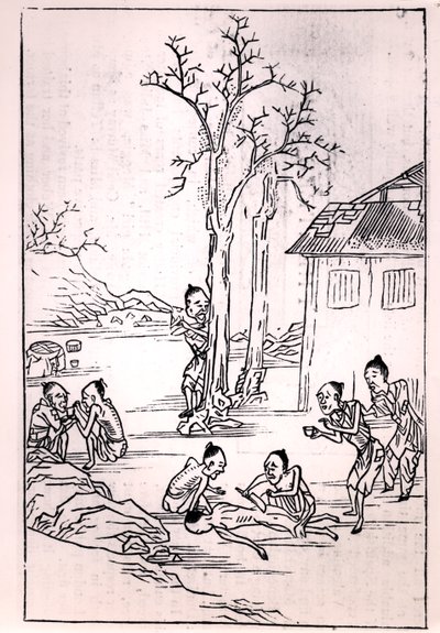 Kanibalizm w Chinach, z chińskiego rysunku, 1870 autorstwa French School