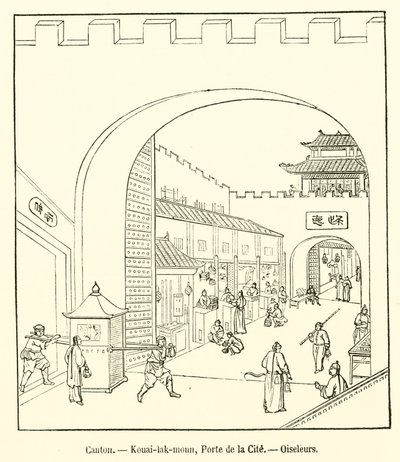 Kanton, Kouai-lak-moun, Brama Miasta, Ptaszniki (grafika) autorstwa French School