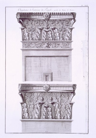 Stolice ze świątyni w pobliżu łaźni rzymskich, Nimes. autorstwa French School
