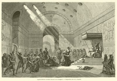 Jeńcy hebrajscy przyprowadzeni przed króla Asyrii (rycina) autorstwa French School