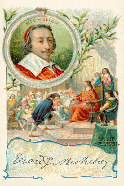 Kardynał Richelieu zakłada Academie Francaise autorstwa French School