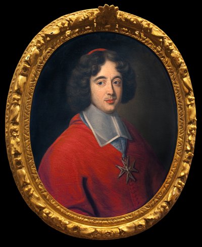 Kardynał de Bouillon, opat Tournus od 1660 do 1715, inicjator budowy dieu hotelu. Malarstwo anonimowe, sztuka francuska XVII wiek. Hotel Dieu, Musee Greuze, Tournus. autorstwa French School