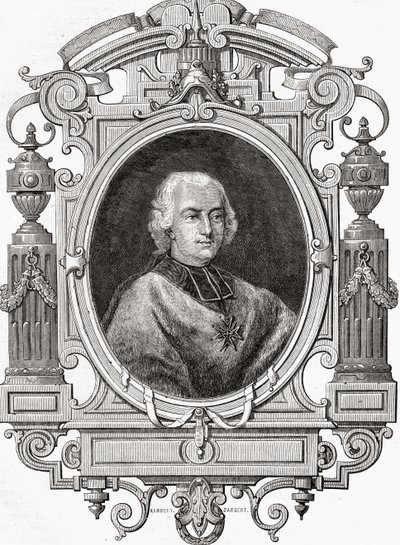 Kardynał de Rohan, z „Histoire de la Revolution Francaise” Louisa Blanca (1811-82) autorstwa French School