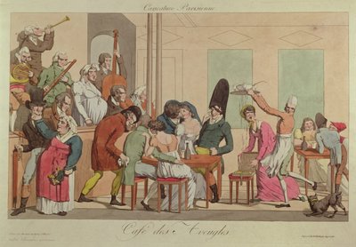 Karykatura Cafe des Aveugles, ok. 1800 autorstwa French School