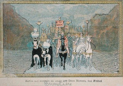 Karykatura francuskiego krytyka literackiego, Ferdinanda Brunetiere