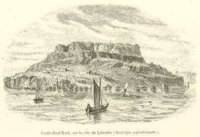 Castle-Reef Rock, na wybrzeżu Labrador, Ameryka Północna (rycina) autorstwa French School