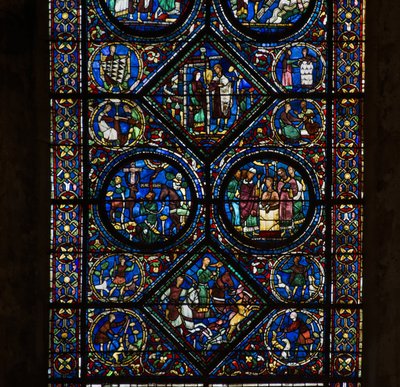 Katedra w Chartres, witraż: życie św. Eustachego, niski detal autorstwa French School