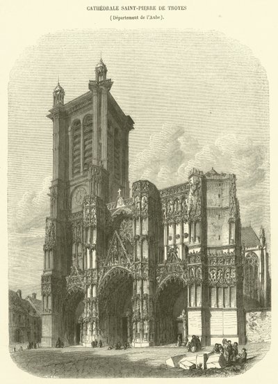 Katedra Saint-Pierre w Troyes, Departament Aube (rycina) autorstwa French School