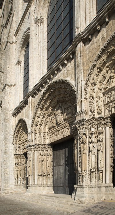 Cathedrale de chartres, portal królewska fasada zachodnia autorstwa French School