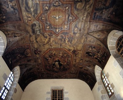 Strop dawnego klasztoru dominikanów (szpital) (1664). Malarstwo z XVII wieku. Dinan, Cotes d