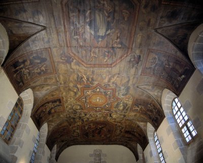 Strop dawnego klasztoru dominikanów (szpital) (1664). Malarstwo z XVII wieku. Dinan, Cotes d