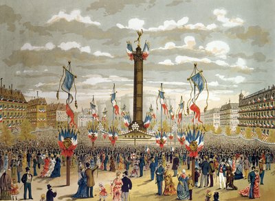 Obchody Juillet Quatorze na Place de la Bastille, Paryż, 14 lipca 1880 r. autorstwa French School