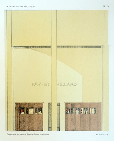 Salon ceramiczny, płyta 20, ilustracja z Devantures de Boutiques autorstwa Louis-Pierre Sezille, Paryż, 1927 autorstwa French School