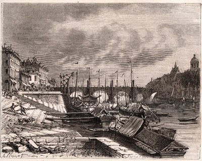 Chalon-sur-Saone (Chalon sur Saone) - Saone-et-Loire - grawer w „La France illustrée: geografia, historia, administracja statystyczna” autorstwa V.-A. Słodowy Brąz. 1884 autorstwa French School