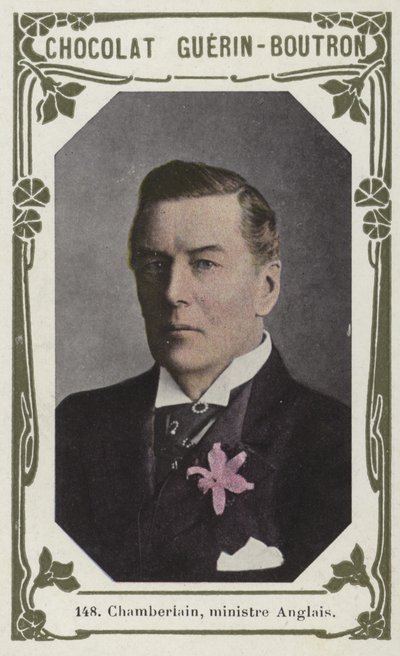 Chamberlain, brytyjski minister (kolorowe zdjęcie) autorstwa French School