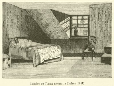 Pokój, w którym zmarł Turner, w Chelsea autorstwa French School