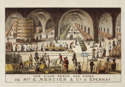 Piwnice szampana firmy E Mercier & Co, Epernay, Francja autorstwa French School