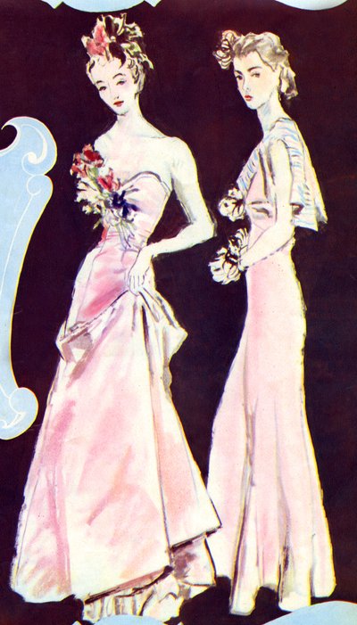 Suknie wieczorowe Chanel, z "Marie Claire", 23 września 1938 (druk) autorstwa French School