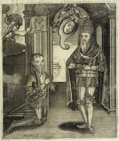 Karol Wielki i hrabia Toulouse Torsin (lub Chorson) - w „Historii hrabiów Tuluzy” Guillaume de Catel, Tuluza autorstwa French School