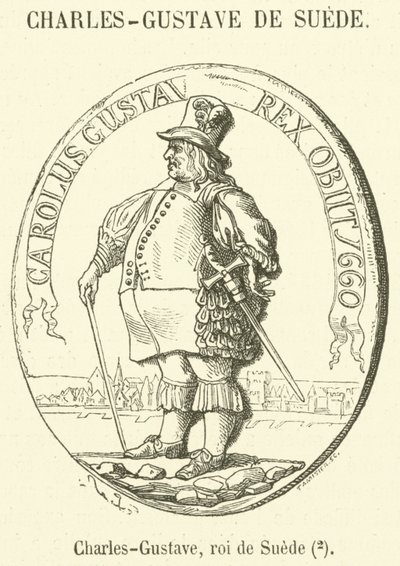 Charles-Gustave, roi de Suede (grafika) autorstwa French School