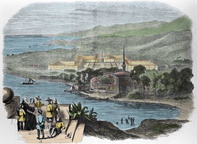 Charles Fourier (1772-1837), francuski teoretyk socjalizmu: rycina przedstawiająca idealny obraz Phalanstere