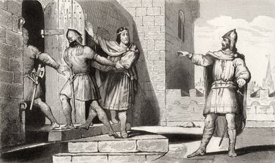 Karol III (879-929) Prosty wzięty do niewoli przez jednego ze swoich żołnierzy, z „Histoire de France” Colarta, wydanej ok. 1840 r. autorstwa French School