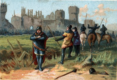 Karol III 3 Wielki (839-888) Cesarz Zachodu (881 - 887) i Regent Francji (884 - 887) obozowali pod murami Paryża nie śmiejąc walczyć z Normanami, woląc wykupić sobie emeryturę za cenę pieniądze. autorstwa French School