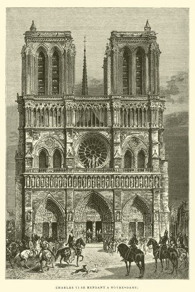Karol VI jedzie do Notre-Dame (grawerowanie) autorstwa French School