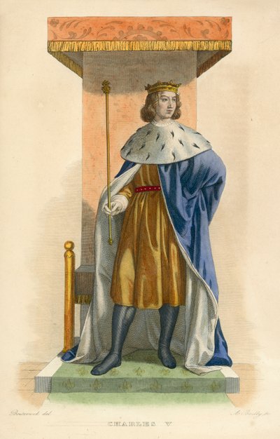 Karol V (kolorowy grawerunek) autorstwa French School