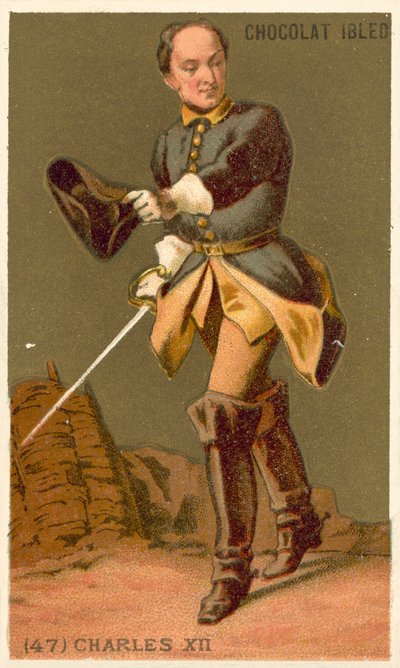 Karol XII Szwecji (chromolitho) autorstwa French School