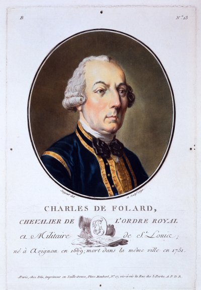 Charles de Folard, z „Portretów wielkich ludzi, wybitnych kobiet i pamiętnych poddanych Francji”, opublikowanych w latach 1787-92 autorstwa French School