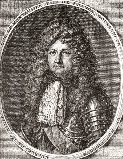 Charles de Sainte-Maure, książę de Montausier, 1610 1690. Francuski żołnierz i namiestnik delfina, Louis le Grand Dauphin. Z Les Heures Libres opublikowanego w 1908 roku. autorstwa French School