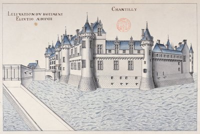 Chateau de Chantilly (pióro i atrament i toaleta na papierze) autorstwa French School