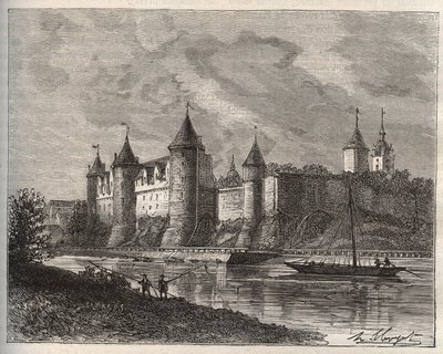 Chateau de Josselin - Morbihan en Bretagne - rycina w „La France illustree: geografia, historia, administracja statystyczna” autorstwa V.A. Słodowo-Brązowy. 1884 autorstwa French School