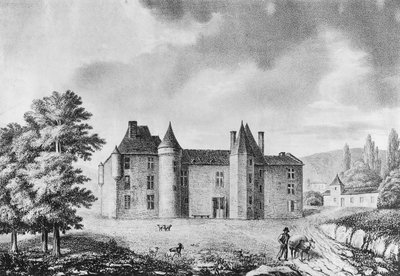 Chateau de Montaigne, Dordogne (grafika) autorstwa French School