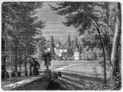 Chateau de Savigny-sur-Orge (Savigny sur Orge) rezydencja Ludwika, Nicolasa DAVOUT (1770 - 1823) Marszałek Cesarstwa - w „Historii cesarstwa po dziejach konsulatu” Adolphe Thiers -1879 - zbiory prywatne autorstwa French School