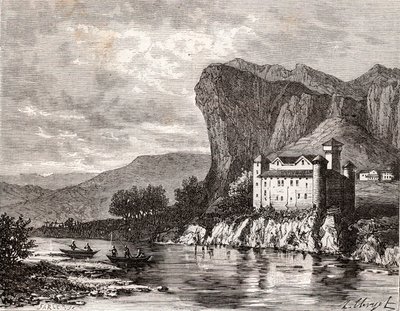 Chateau de la Caze en Lozere - rycina w „La France illustree: geografia, historia, administracja statystyczna” autorstwa V.A. Słodowo-Brązowy. 1884 autorstwa French School
