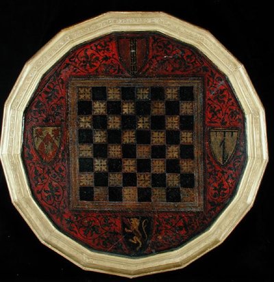 Szachownica z czterema herbami, ok.1400-30 autorstwa French School