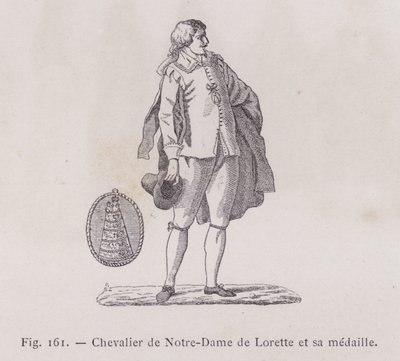 Rycerz Notre-Dame de Lorette i jego medal (grafika) autorstwa French School
