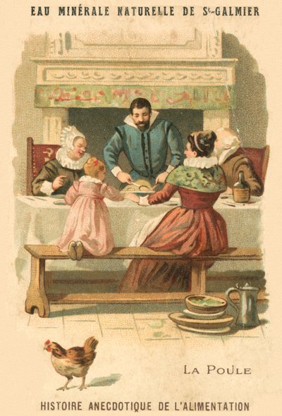 Kurczak (chromolitho) autorstwa French School