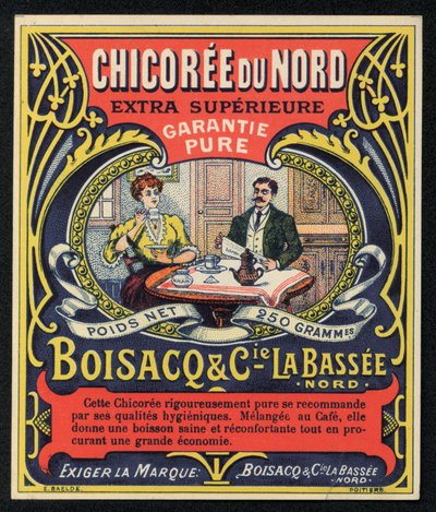 Chicoree du Nord, Boisacq i Cie la Bassee, reklama (kolor lito) autorstwa French School