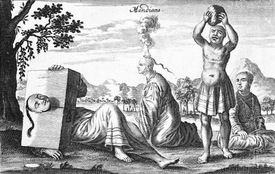 Chińscy Mendianie dokonujący samookaleczeń, 1664 autorstwa French School