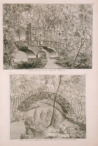 Chiński most w Attichi, z „Jardins Anglo-Chinois a la mode” George