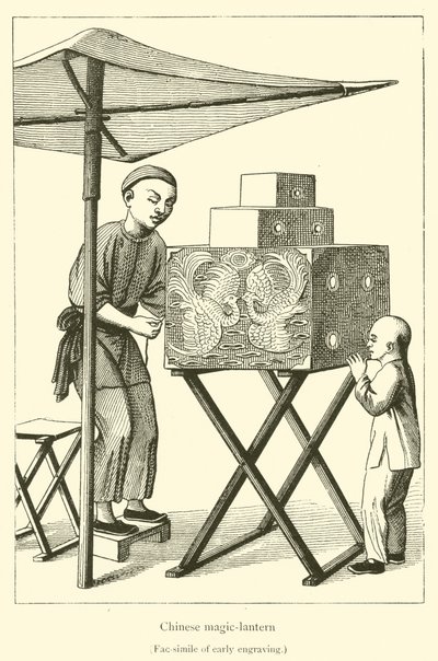 Chińska latarnia magiczna (grafika) autorstwa French School