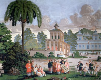 Chinoiserie - tapeta w hotelu de Plouer w Saint Malo (Saint-Malo). autorstwa French School