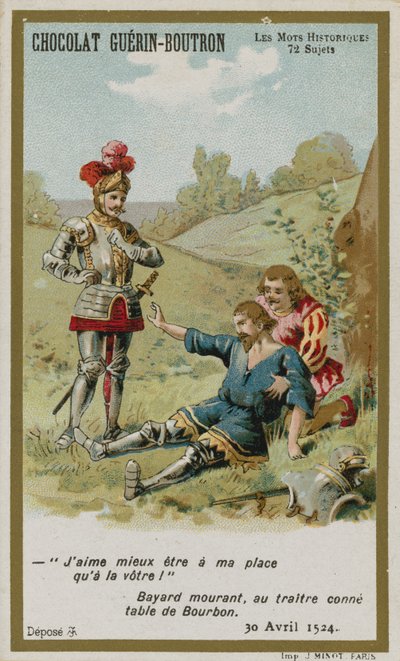 Karta handlowa Chocolat Guerin-Boutron, seria Historyczne słowa autorstwa French School